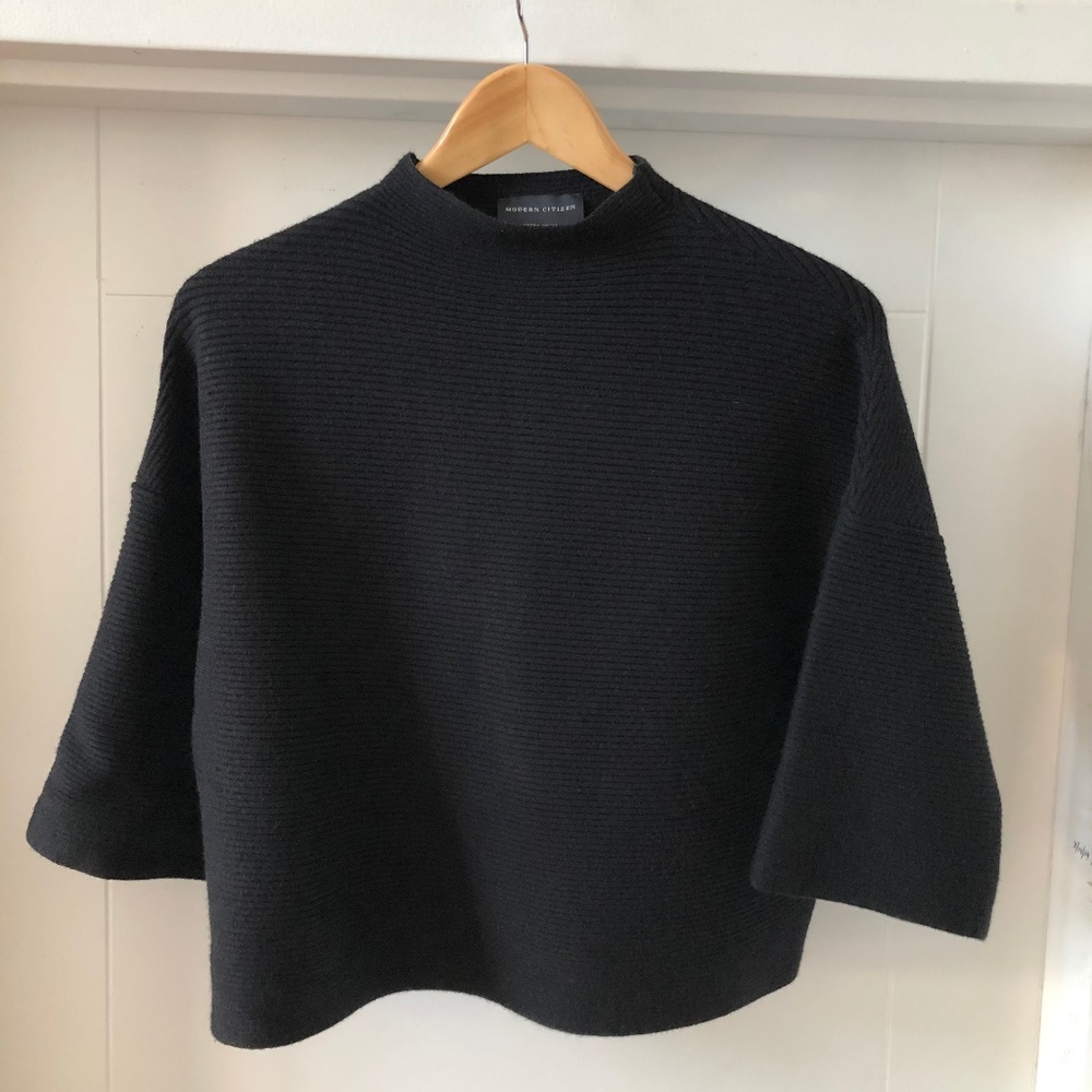 Modern Citizen Candice Swing Ribbed Sweater -Women's XS - Black